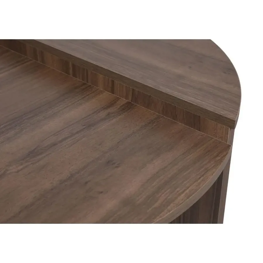 Salontafels-Arabic House Salontafel Rond 90cm - Walnoot Bruin Melamine - Podium