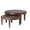 Salontafels-Giga Meubel Salontafel Set van 2 - Acaciahout - Rond - Tafel Mio