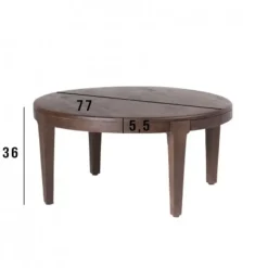 Salontafels-Giga Meubel Salontafel Set van 2 - Acaciahout - Rond - Tafel Mio