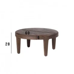 Salontafels-Giga Meubel Salontafel Set van 2 - Acaciahout - Rond - Tafel Mio