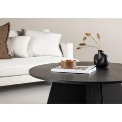 Salontafels-Fjôrd Salontafel Zwart Ø100cm - Fineer - Scandinavisch - Tafel Bootcut