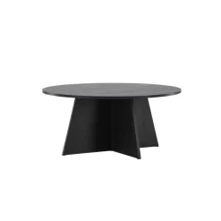 Salontafels-Fjôrd Salontafel Zwart Ø100cm - Fineer - Scandinavisch - Tafel Bootcut