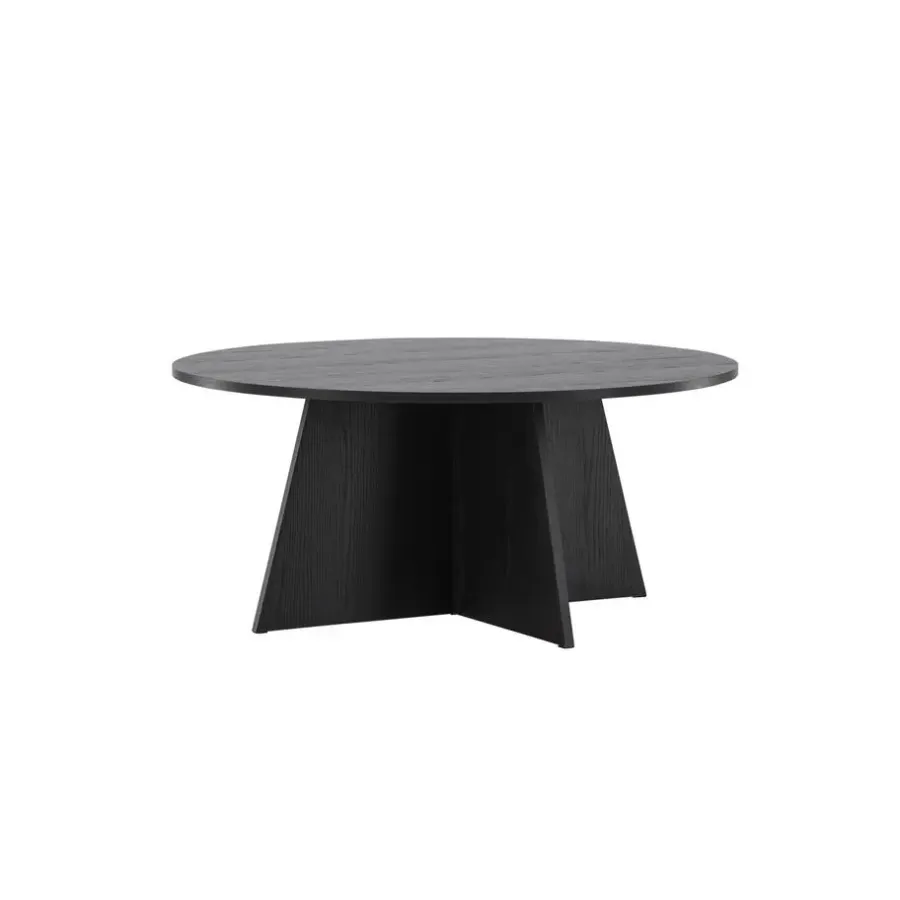 Salontafels-Fjôrd Salontafel Zwart Ø100cm - Fineer - Scandinavisch - Tafel Bootcut