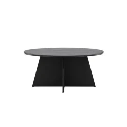 Salontafels-Fjôrd Salontafel Zwart Ø100cm - Fineer - Scandinavisch - Tafel Bootcut