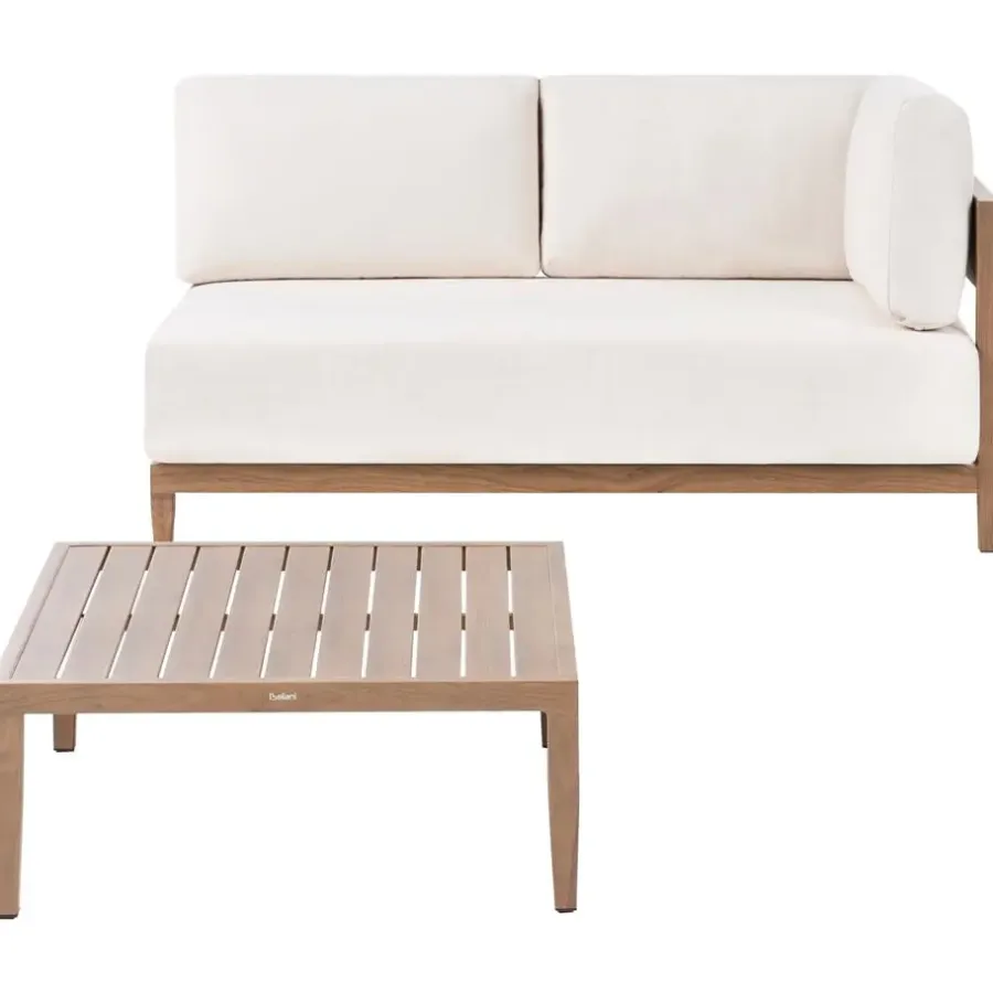 Leen Bakker SAMPIERI - Tuinbank met salontafel - Bruin/ Lichtbeige - Aluminium