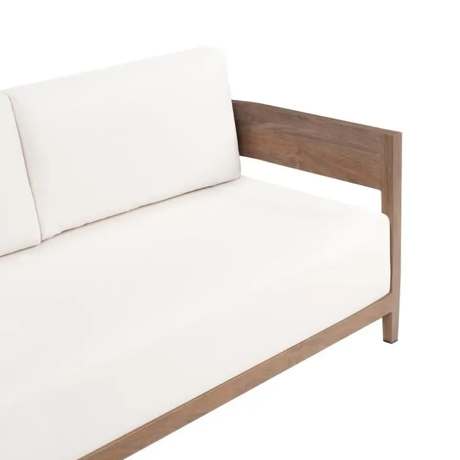 Leen Bakker SAMPIERI - Tuinbank met salontafel - Bruin/ Lichtbeige - Aluminium
