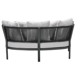 Ligbedden-Garden Impressions San Remo divanbed - carbon black - rope lava zwart - valley sand