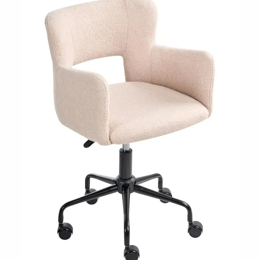 Leen Bakker SANILAC - Bureaustoel - Beige - Bouclé