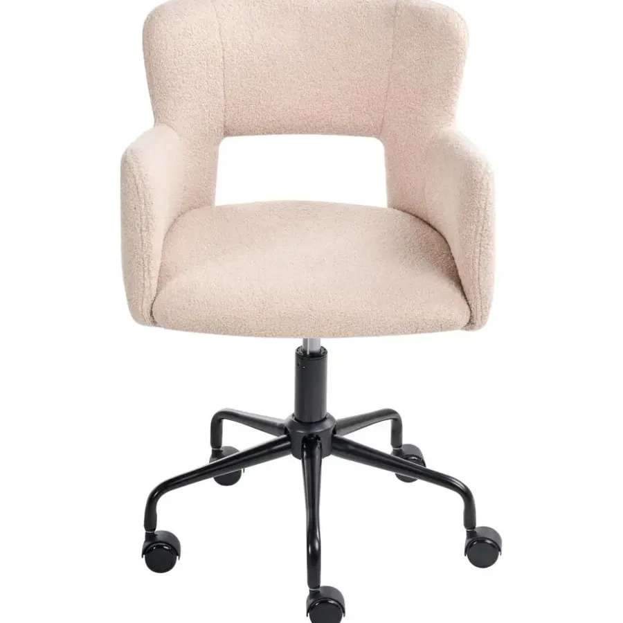 Leen Bakker SANILAC - Bureaustoel - Beige - Bouclé