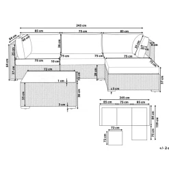 Loungesets-Beliani SANO II - Loungeset - Natuurlijk/Wit - Linkszijdig - Kunstrotan
