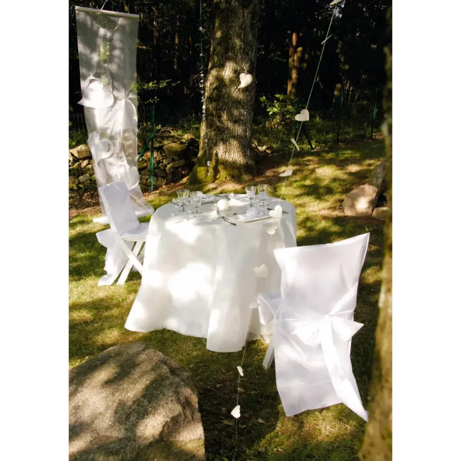 Santex Feest tafelkleed/tafellaken rond - zwart - 240 cm - stof