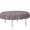 Santex Feest tafelkleed/tafellaken rond - grijs - 240 cm - stof
