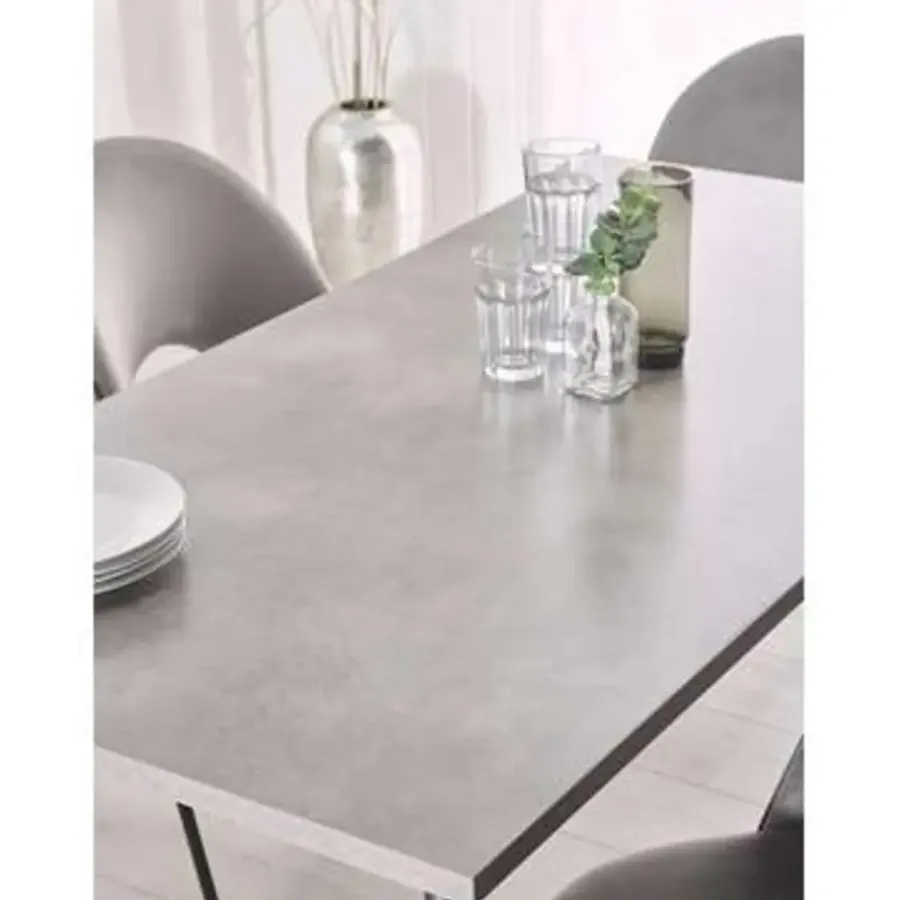 Rechthoekige Eettafels-Beliani SANTIAGO - Eettafel - Grijs - 80 x 160 cm - Vezelplaat
