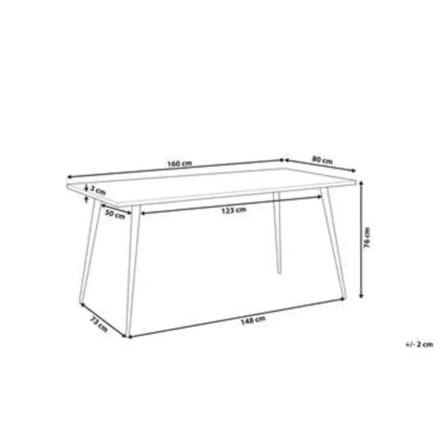Rechthoekige Eettafels-Beliani SANTIAGO - Eettafel - Grijs - 80 x 160 cm - Vezelplaat