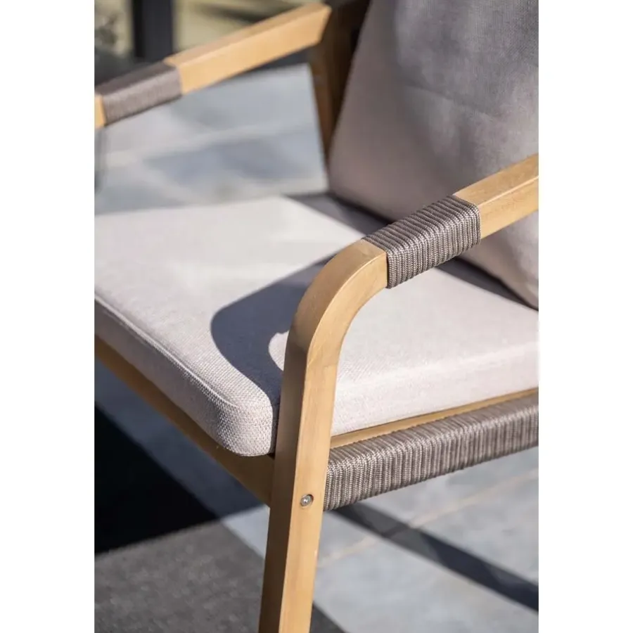 Tuinstoelen-Garden Impressions Santos dining fauteuil - acaciahout met white wash - taupe - sand