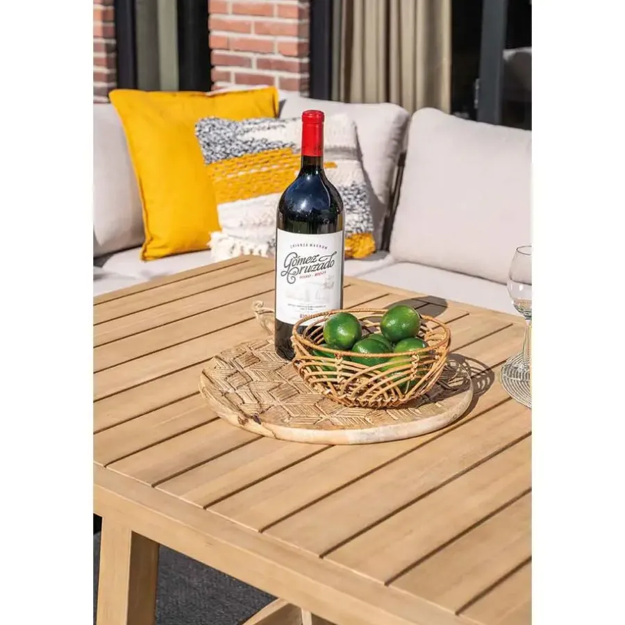 Garden Impressions Santos lounge-diningset - 5-dlg.-rechts-acaciahout met white wash-sand