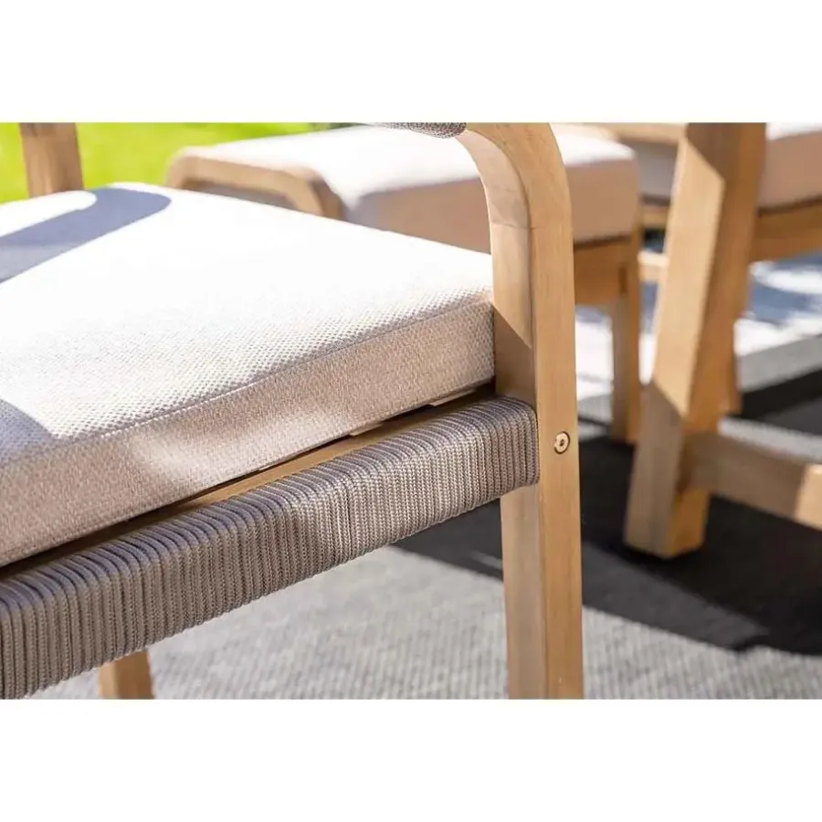 Garden Impressions Santos lounge-diningset - 5-dlg.-rechts-acaciahout met white wash-sand
