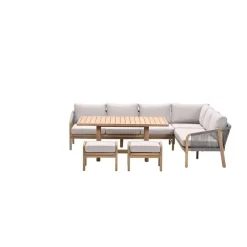 Garden Impressions Santos lounge-diningset - 5-dlg.-rechts-acaciahout met white wash-sand