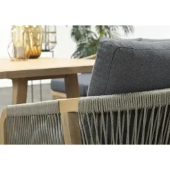 Garden Impressions Santos lounge-diningset-5-dlg-links-acacia white wash-dgrijs-mgrey