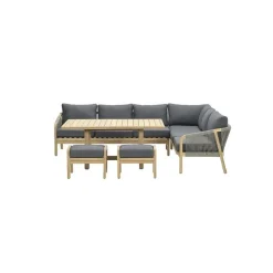Garden Impressions Santos lounge-diningset-5-dlg-links-acacia white wash-dgrijs-mgrey
