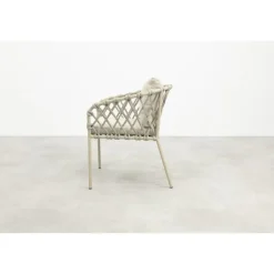Tuinstoelen-Van der Garde Tuinmeubelen - Premium Sara dining tuinstoel - Rope/Latte - Zandkleur