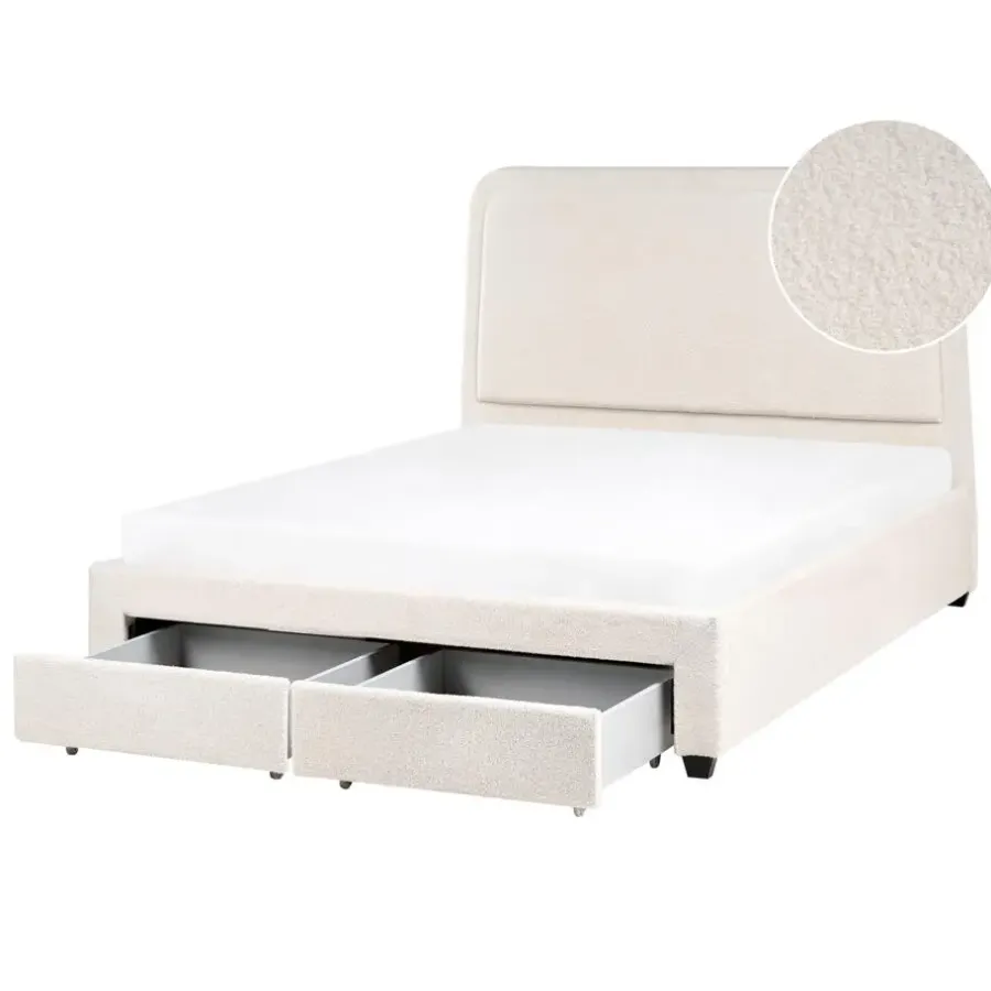 Leen Bakker SARDENT - Tweepersoonsbed - Off-white - 140 x 200 cm - Bouclé