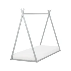 Kinderbedden-Beliani SAURAT - Kinderbed - Grijs - 90 x 200 cm - Dennenhout