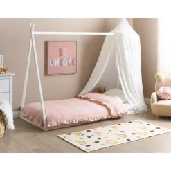 Beliani SAURAT - Kinderbed - Wit - 90 x 200 cm - Dennenhout