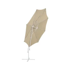 Beliani SAVONA II - Zweefparasol - Taupe/Wit - Polyester
