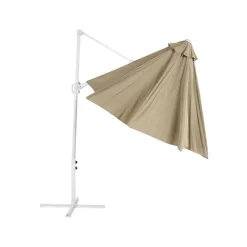 Beliani SAVONA II - Zweefparasol - Taupe/Wit - Polyester