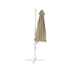 Beliani SAVONA II - Zweefparasol - Taupe/Wit - Polyester
