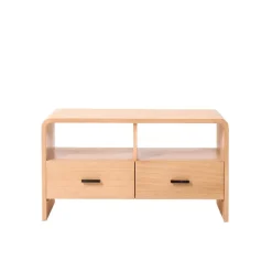 Nordlys Scandinavische TV-meubel van massief hout met 2 laden