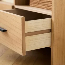 Nordlys Scandinavische TV-meubel van massief hout met 2 laden