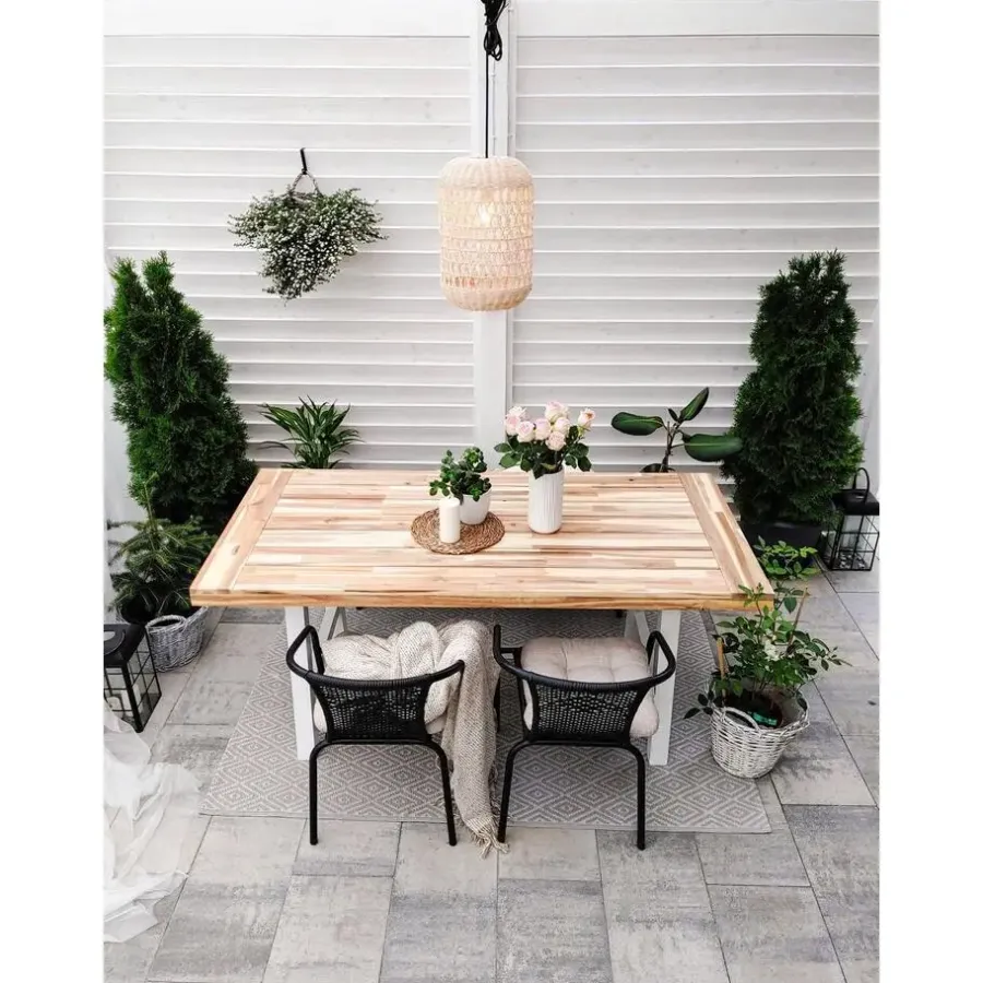 Beliani SCANIA - Tuintafel - Lichte houtkleur - 80 x 170 cm - Acaciahout