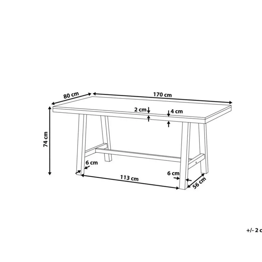 Beliani SCANIA - Tuintafel - Lichte houtkleur - 80 x 170 cm - Acaciahout