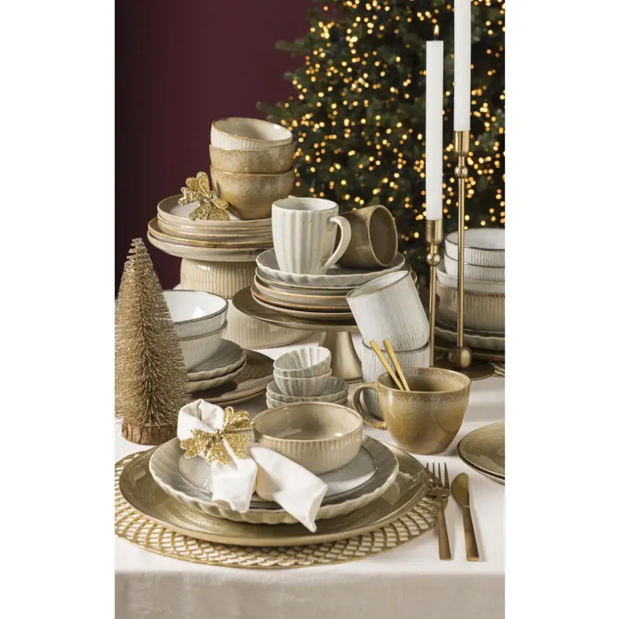 Leen Bakker Schaaltje Camille - beige - stoneware - Ø11,5 cm