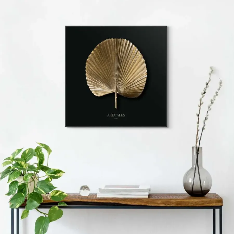 Schilderijen-Reinders Schilderij Areca Goud - 50 x 50cm - Goudkleurig