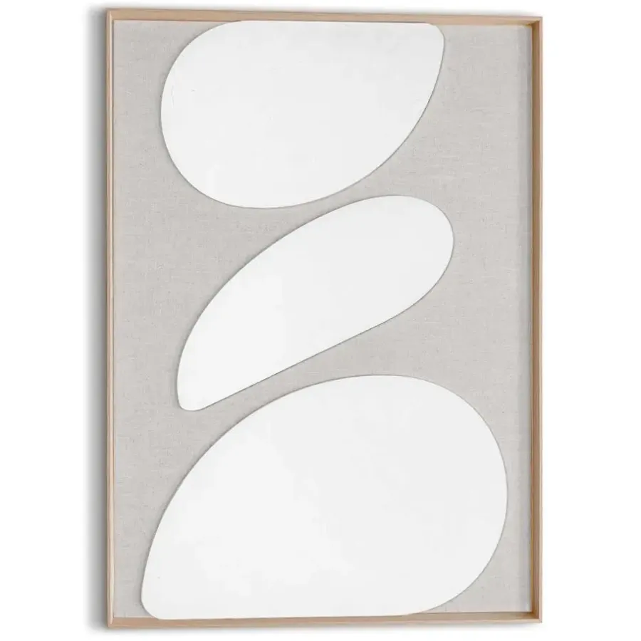 Schilderijen-Reinders Schilderij 3D Art Organic Pebbles - 70 x 50cm - Beige