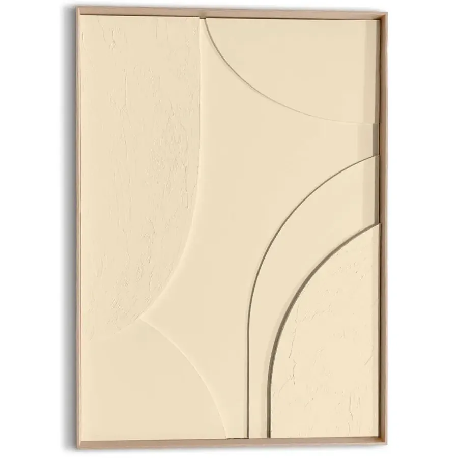Schilderijen-Reinders Schilderij 3D Art Terrace - sand - 70 x 50cm - Beige