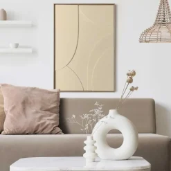 Schilderijen-Reinders Schilderij 3D Art Terrace - sand - 70 x 50cm - Beige