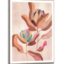 Schilderijen-Reinders Schilderij Earth Flowers - 70 x 50cm - Bruin