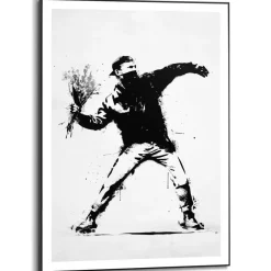 Reinders Schilderij Flower Thrower - 70 x 50cm - Zwart-Wit
