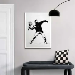 Reinders Schilderij Flower Thrower - 70 x 50cm - Zwart-Wit