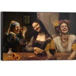 Schilderijen-Reinders Schilderij Girls Night Out - 60 x 90cm - Bruin