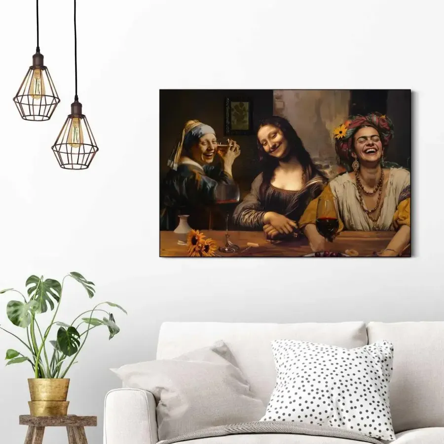 Schilderijen-Reinders Schilderij Girls Night Out - 60 x 90cm - Bruin