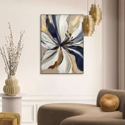 Reinders Schilderij Glamour Flower - 70 x 50cm - Blauw