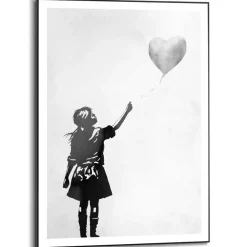 Reinders Schilderij Meisje met de ballon - 70 x 50cm - Zwart-Wit