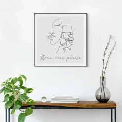 Schilderijen-Reinders Schilderij More wine please - 50 x 50cm - Zwart-Wit