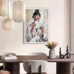 Reinders Schilderij Morning Reading - 70 x 50cm - Bruin