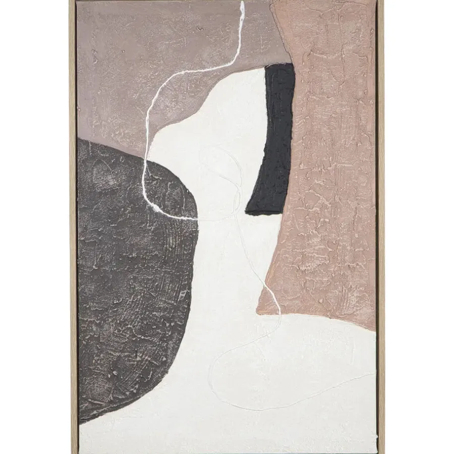 Leen Bakker Schilderij Neva zandkleur MDF - 90x60 cm